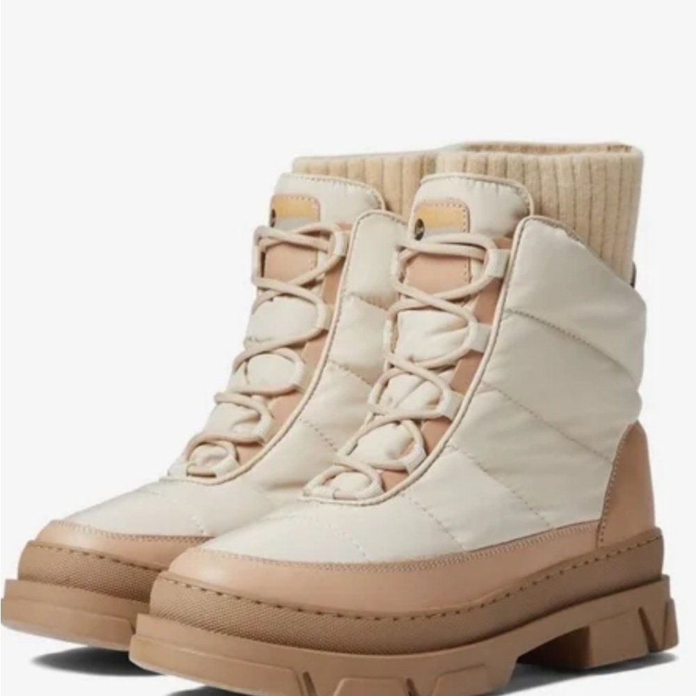 Sam Edelman Tabitha Quilted Lug Sole Tan Boots sz 10